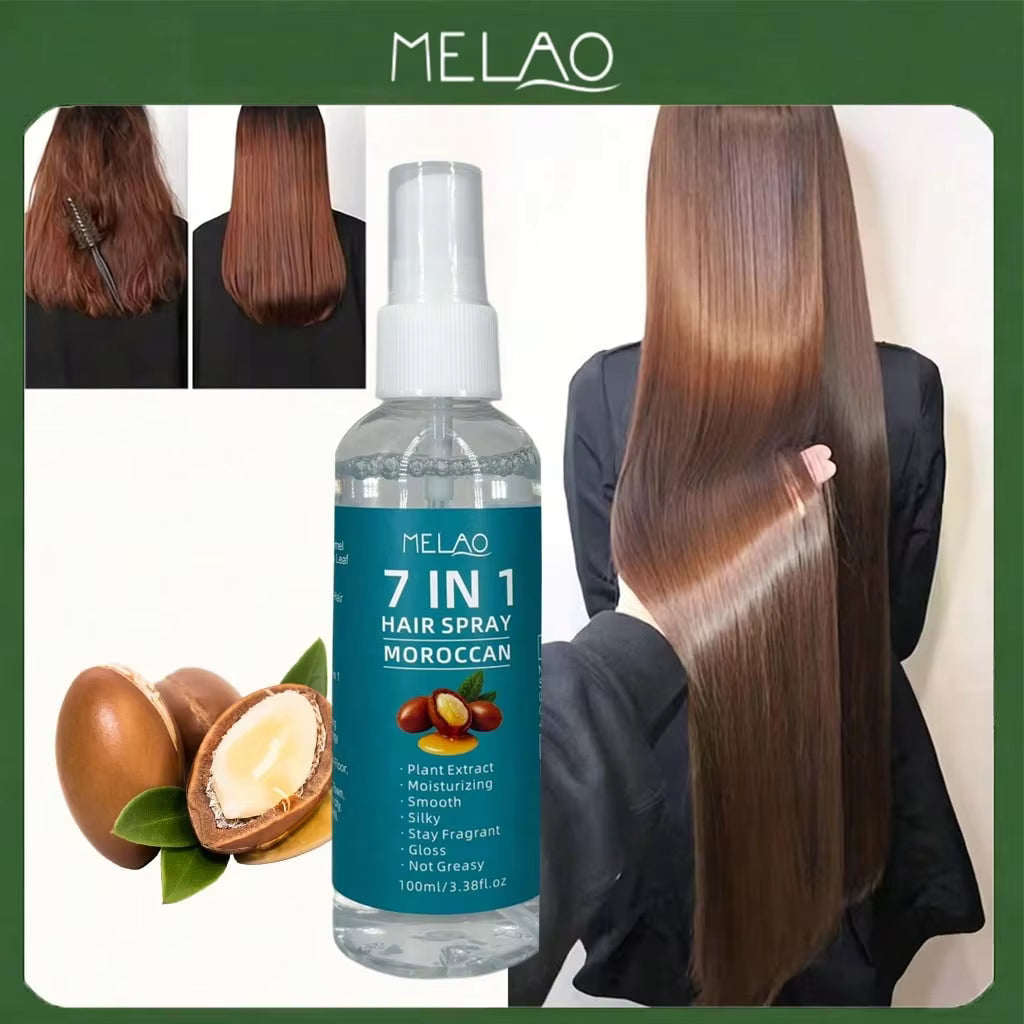 7 IN 1 Moroccan Moisturizing Hair Spray for Detangling & Frizz Control.