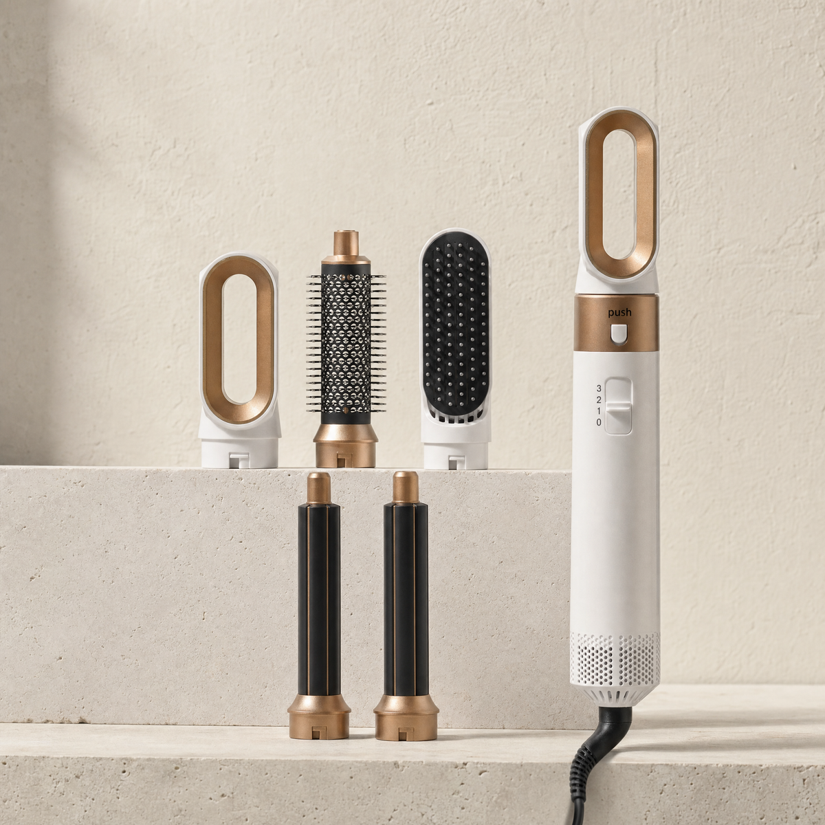 5 in 1 hair styling kit with all five attachments